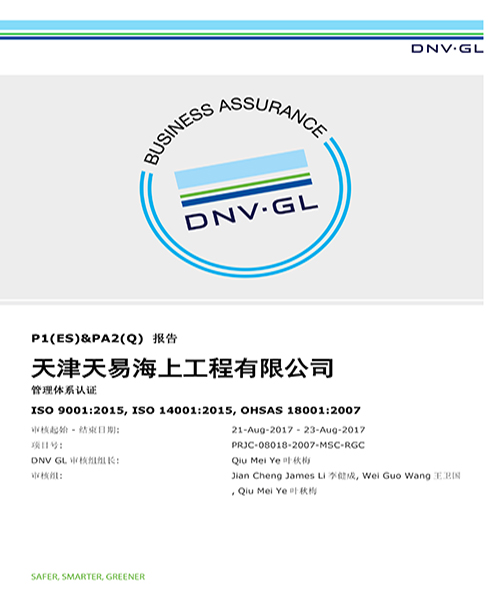 Tianjin Timeast Offshore Engineering Co., Ltd. Passed DNV Annual Audit