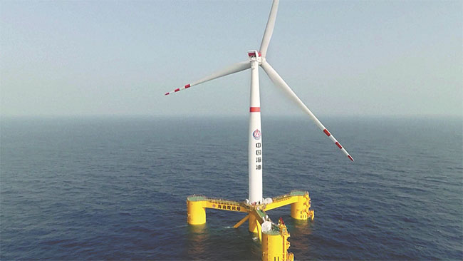 CNOOC links deep-sea wind power to Hainan oil field grid