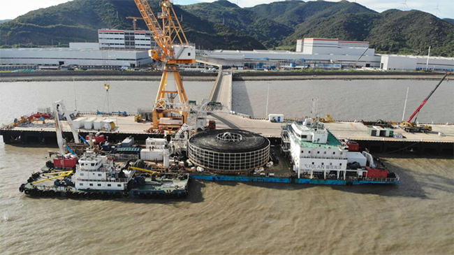 First export cable in at China's new 1 GW offshore wind farm First export cable in at China's new 1 GW offshore wind farm