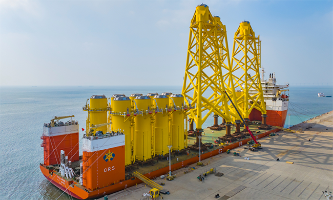 China delivers offshore wind jacket with largest single-unit capacity for Europe, a technical breakthrough