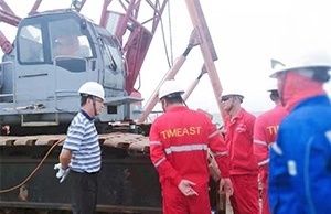 General Manager of Timeast Tianjin Inspected and Visited Yuedong Oilfield Submarine Cable Exposing Repairing Project Construction Site