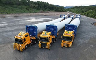 Wind turbine blades arrive in Laos for its 1st wind power project