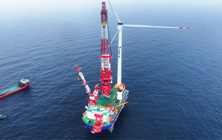 China's farthest offshore wind project enters full construction phase, first turbine installed